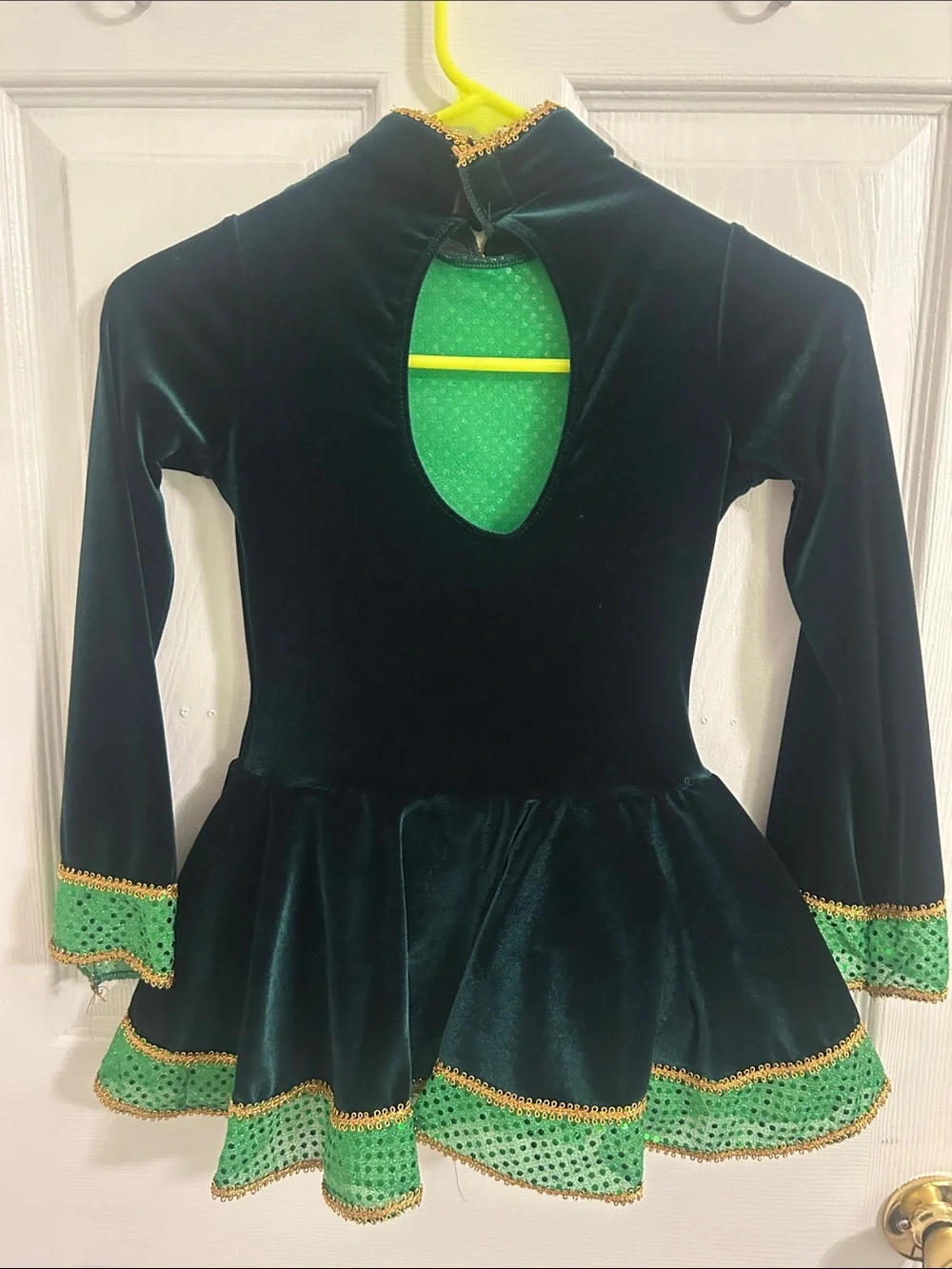 Girls' Green & Dark Green Sparkle Irish Dance Costume